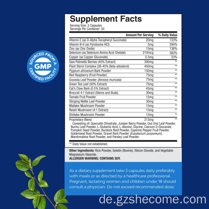 Entwürfe für die Gesundheit von Palmetto unterstützen Prostatagesundheit